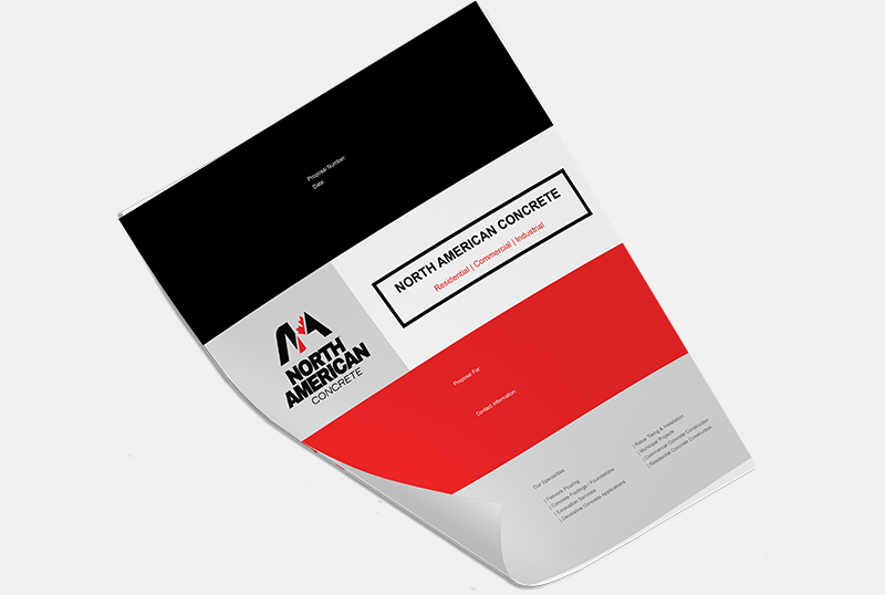 A commercial contract template created for North American Concrete