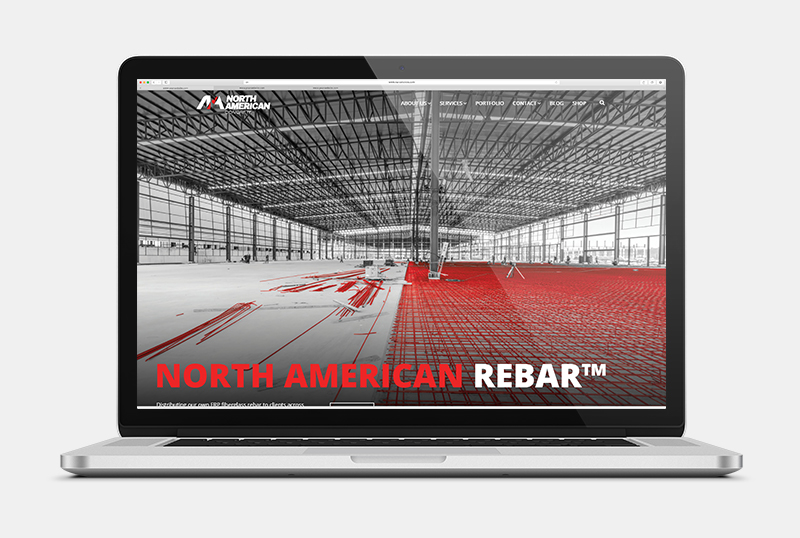 A mockup of the North American Concrete website